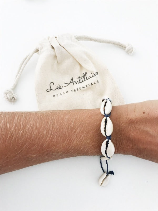 Bracelet coquillages  Seaside bleu – Les Antillaises