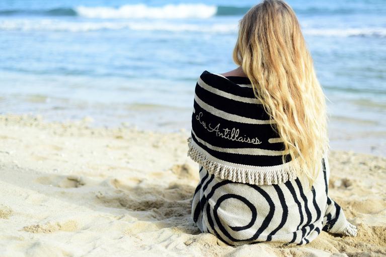 serviette de plage ronde réversible beach round towel